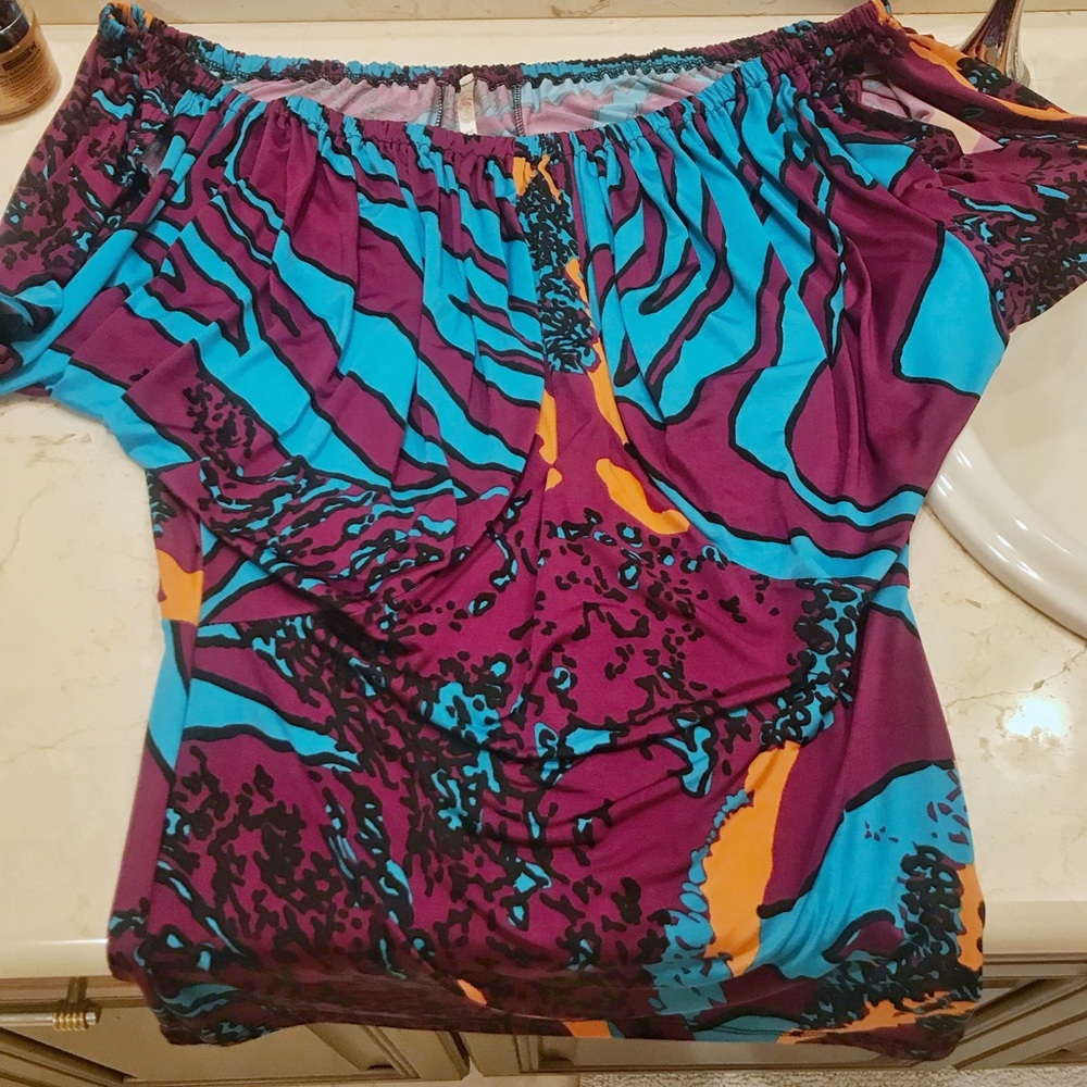 Colorful mini dress doubles as a long shirt!